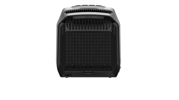 Rückansicht des ECOFLOW WAVE 2 tragbaren Klimageräts mit Lüftungsschlitzen und kompaktem Design